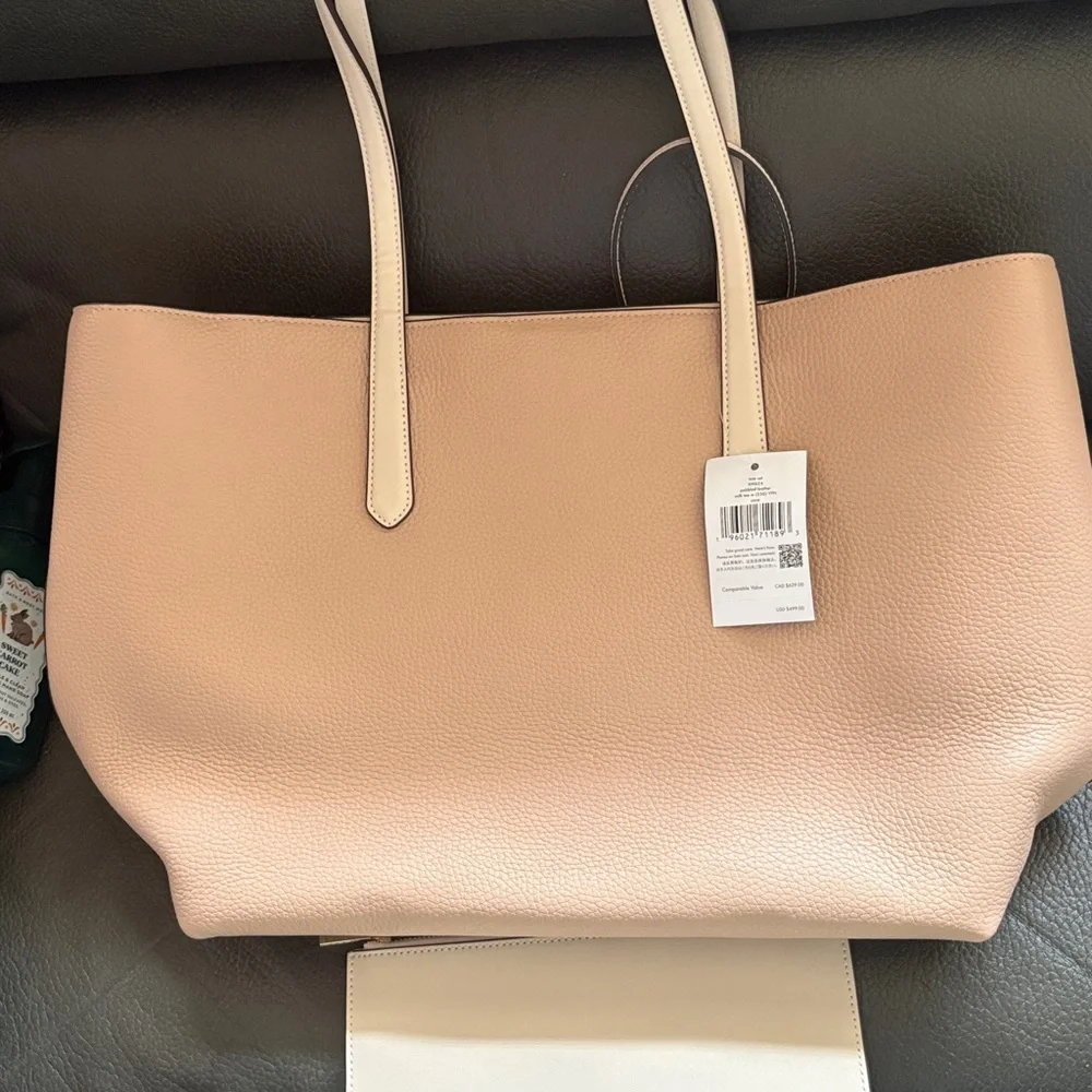 Kate spade milk tea tote set in pebble leather